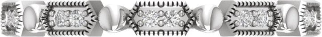 14K Gold Round Natural Diamond Stackable Ring – 1.2mm Stones - White Gold - view 3