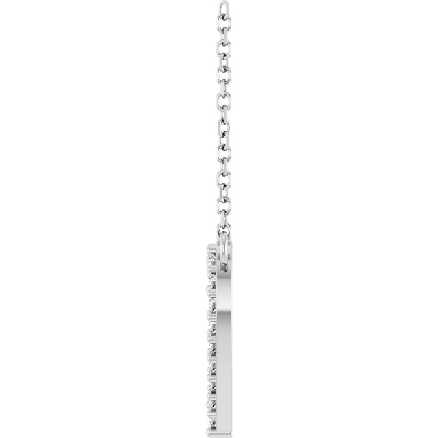 Platinum Round Natural Diamond Accented Heart Necklace – 13.4x12.5mm - view 3