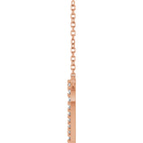 14K Gold Round Natural Diamond Accented Heart Necklace – 13.4x12.5mm - Rose Gold - view 3