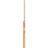 14K Gold Round Natural Diamond Accented Heart Necklace – 13.4x12.5mm - Rose Gold - view 3