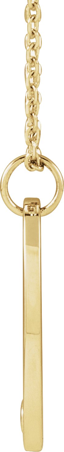 14K Gold Round Natural Diamond Engravable Accented Necklace or Pendant - Yellow Gold - view 2