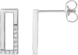 14K Gold Round Natural Diamond Accented Earrings - White Gold