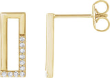 14K Gold Round Natural Diamond Accented Earrings - Yellow Gold