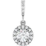 Platinum Round Lab-Grown Diamond Halo-Style Pendant