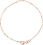 14K Gold Straight Baguette Natural Diamond Link Bracelet - Rose Gold