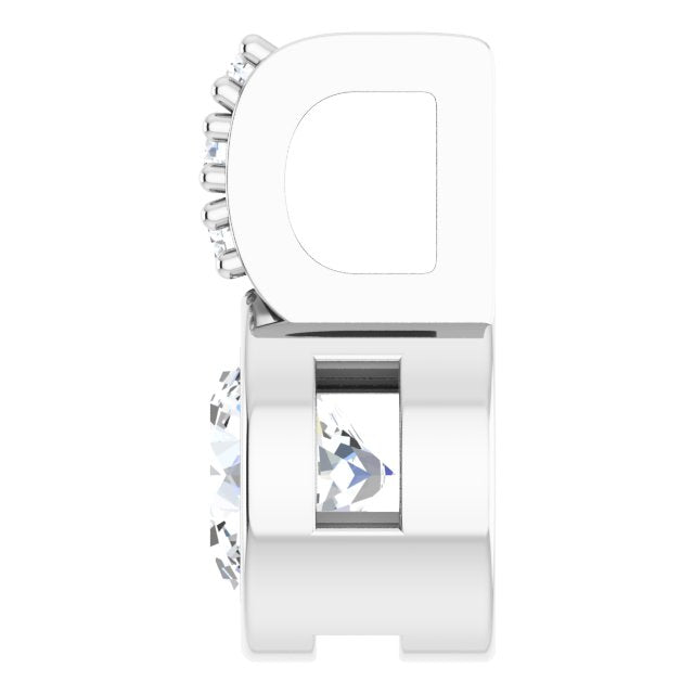 Platinum Round Lab-Grown Diamond Accented Bezel-Set Pendant - view 3