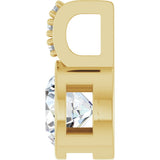 14K Gold Round Lab-Grown Diamond Accented Bezel-Set Pendant - Yellow Gold - view 3