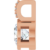 14K Gold Round Lab-Grown Diamond Accented Bezel-Set Pendant - Rose Gold - view 3