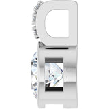14K Gold Round Lab-Grown Diamond Accented Bezel-Set Pendant - White Gold - view 3