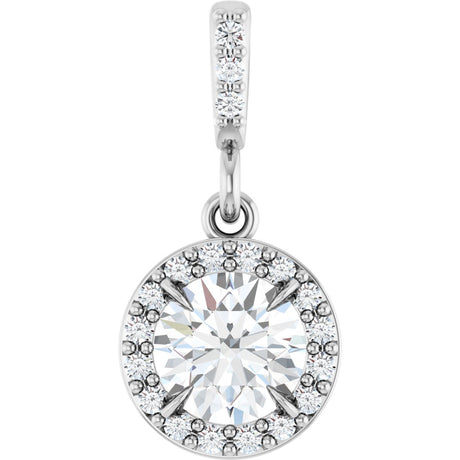 Platinum Round Lab-Grown Diamond Halo-Style Pendant