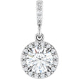 Platinum Round Natural Diamond Halo-Style Pendant – up to 9/10 CTW
