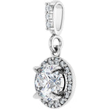 14K Gold Round Natural Diamond Halo-Style Pendant – up to 9/10 CTW - White Gold - view 2
