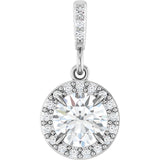 Platinum Round Lab-Grown Diamond Halo-Style Pendant