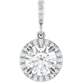Platinum Round Lab-Grown Diamond Halo-Style Pendant