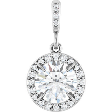 Platinum Round Lab-Grown Diamond Halo-Style Pendant
