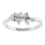 Platinum Round Natural Diamond Accented Floral Ring II - view 3
