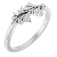 Platinum Round Natural Diamond Accented Floral Ring II