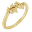 14K Gold Round Natural Diamond Accented Floral Ring II - Yellow Gold
