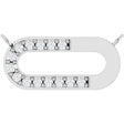 Platinum Round Lab-Grown Diamond Accented Paperclip-Style Necklace