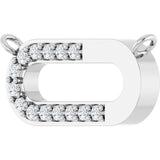 14K Gold Round Lab-Grown Diamond Accented Paperclip-Style Necklace - White Gold - view 2