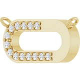 14K Gold Round Lab-Grown Diamond Accented Paperclip-Style Necklace - Yellow Gold - view 2