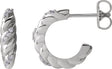 Platinum Round Natural Diamond Accented Dome Earrings