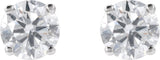 14K Gold Lab-Grown Diamond Round 4-Prong Lightweight Stud Earrings – up to 1 1/4 CTW - White Gold - view 4
