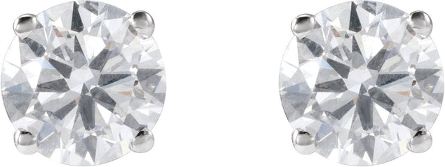 14K Gold Lab-Grown Diamond Round 4-Prong Lightweight Stud Earrings – up to 1 1/4 CTW - White Gold - view 4