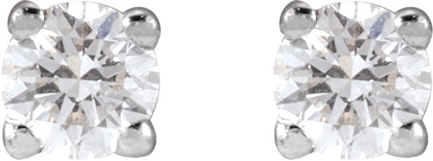 14K Gold Lab-Grown Diamond Round 4-Prong Lightweight Stud Earrings – up to 1 1/4 CTW - White Gold - view 4
