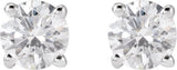 14K Gold Lab-Grown Diamond Round 4-Prong Lightweight Stud Earrings – up to 1 1/4 CTW - White Gold - view 4