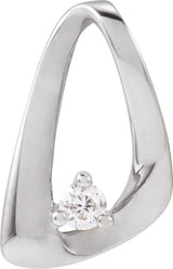 14K Gold Round Natural Diamond Accented Pendant – 2.3mm Stones - White Gold