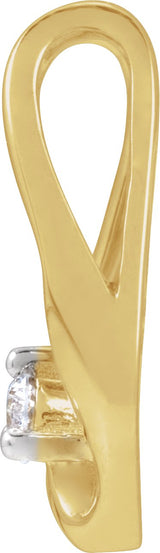 14K Gold Round Natural Diamond Accented Pendant – 2.3mm Stones - Yellow Gold - view 2