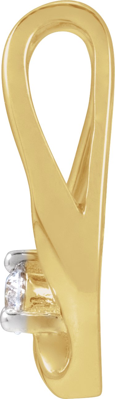 14K Gold Round Natural Diamond Accented Pendant – 2.3mm Stones - Yellow Gold - view 2