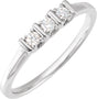 14K Gold Round Natural Diamond Three-Stone Ring – 2.3mm Stones
