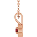 14K Gold Emerald Natural Mozambique Garnet Halo-Style Necklace or Pendant - Rose Gold - view 3
