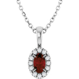 Platinum Emerald Natural Mozambique Garnet Halo-Style Necklace or Pendant