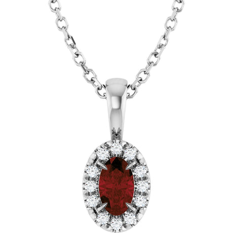Platinum Emerald Natural Mozambique Garnet Halo-Style Necklace or Pendant