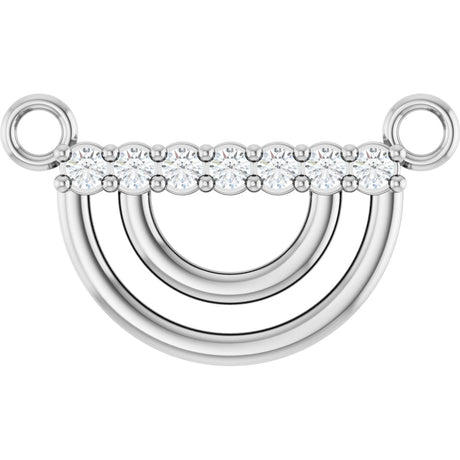 14K Gold Round Lab-Grown Diamond Accented Arch Necklace - White Gold