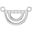 Platinum Round Natural Diamond Accented Arch Necklace