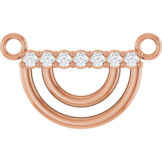 14K Gold Round Lab-Grown Diamond Accented Arch Necklace - Rose Gold