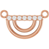 14K Gold Round Natural Diamond Accented Arch Necklace - Rose Gold