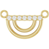 14K Gold Round Natural Diamond Accented Arch Necklace - Yellow Gold