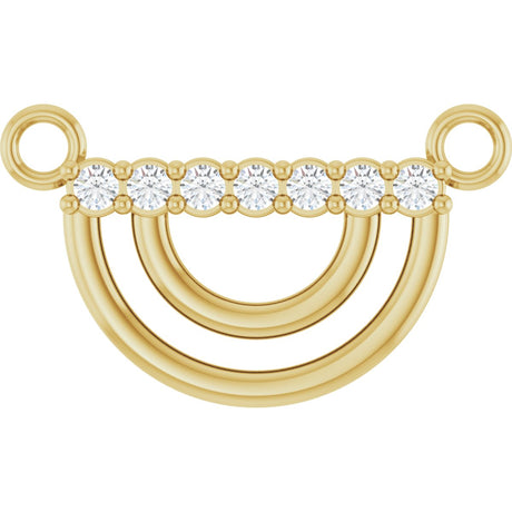 14K Gold Round Natural Diamond Accented Arch Necklace - Yellow Gold