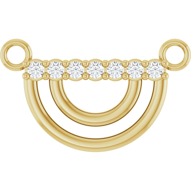 14K Gold Round Lab-Grown Diamond Accented Arch Necklace - Yellow Gold