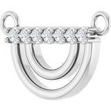 Platinum Round Lab-Grown Diamond Accented Arch Necklace - view 2