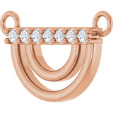 14K Gold Round Lab-Grown Diamond Accented Arch Necklace - Rose Gold - view 2
