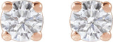 14K Gold Lab-Grown Diamond Round 4-Prong Lightweight Stud Earrings – up to 1 1/4 CTW - Rose Gold - view 4