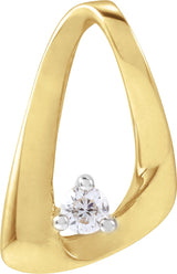 14K Gold Round Natural Diamond Accented Pendant – 2.3mm Stones - Yellow Gold