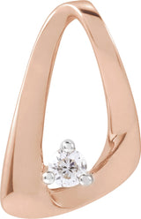 14K Gold Round Natural Diamond Accented Pendant – 2.3mm Stones - Rose Gold