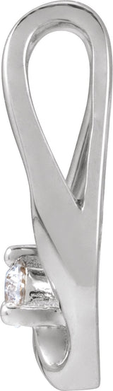 14K Gold Round Natural Diamond Accented Pendant – 2.3mm Stones - White Gold - view 2